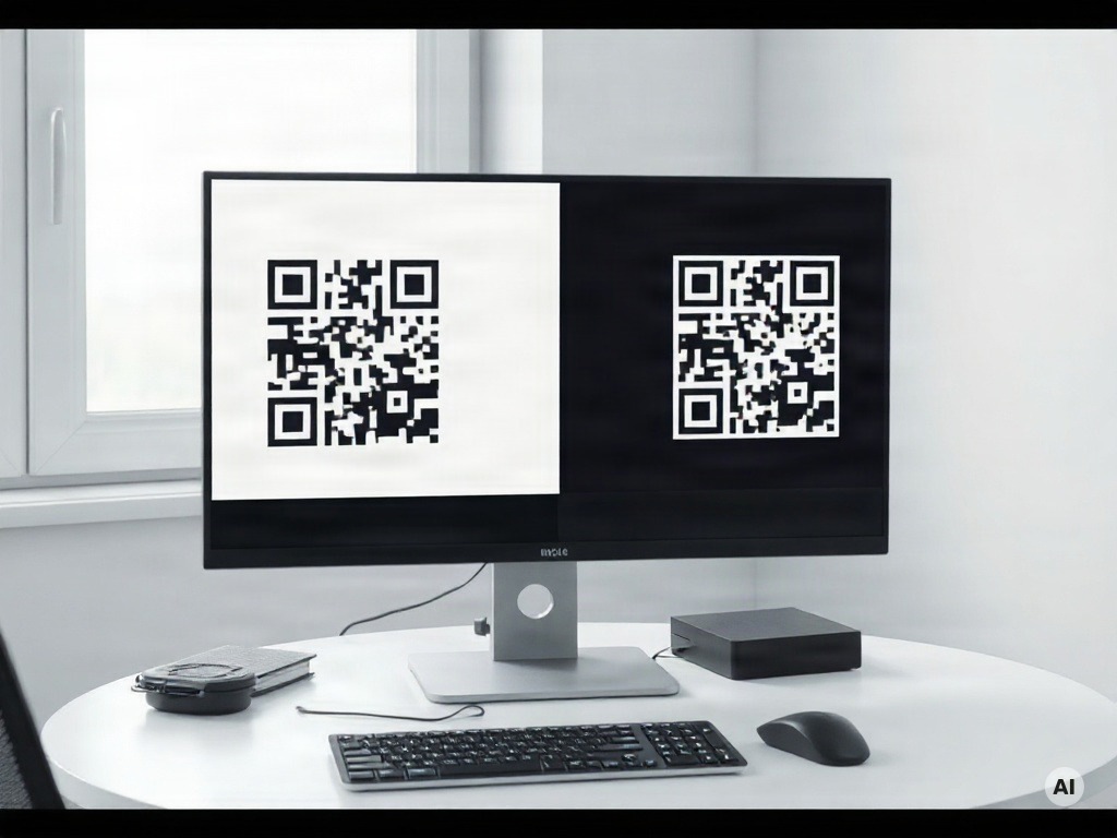 A screen used to compare QR image quality - AI-generated illustration, not a recovery demonstration